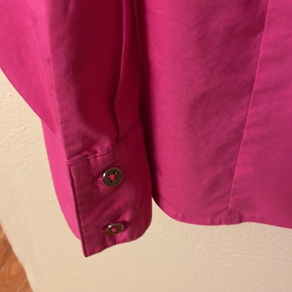 Apostrophe Stretch pink long sleeve blouse XL tuxedo placket in front - Picture 5 of 8